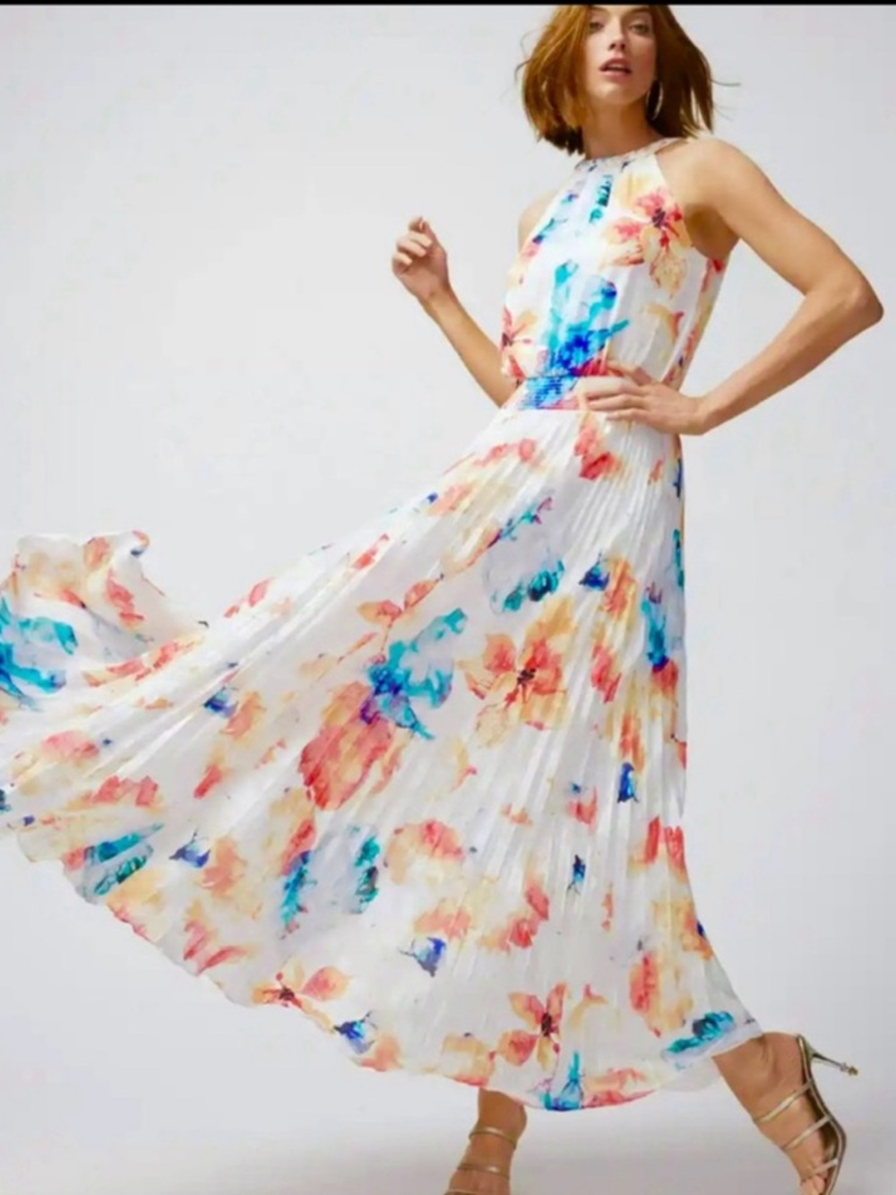 NWT WHBM Braided Halter Maxi Dress